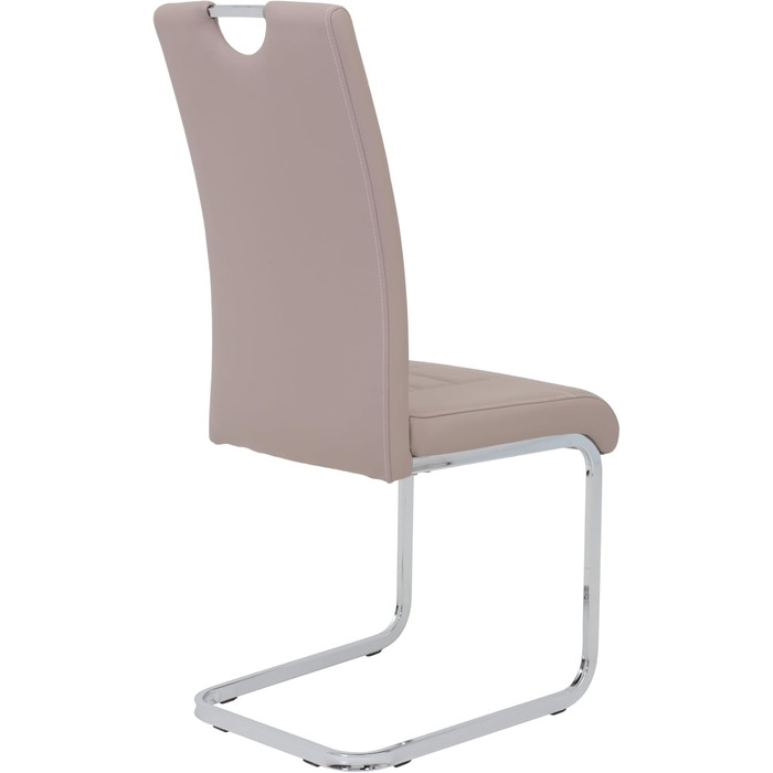 Набір з 4 кухонних стільців Hela Ruby, штучна шкіра капучино, металевий каркас, хромована ручка, до 140 кг