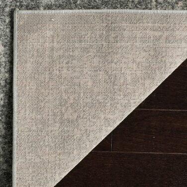 Перехідний килим SAFAVIEH для вітальні, їдальні, спальні - колекція Evoke, короткий ворс, срібло та слонова кістка, 122 X 183 см 4 фути x 6 футів срібло / слонова кістка