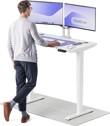Електричний регульований стіл Desktronic HomePro 120x60 см – білий, з USB-портами