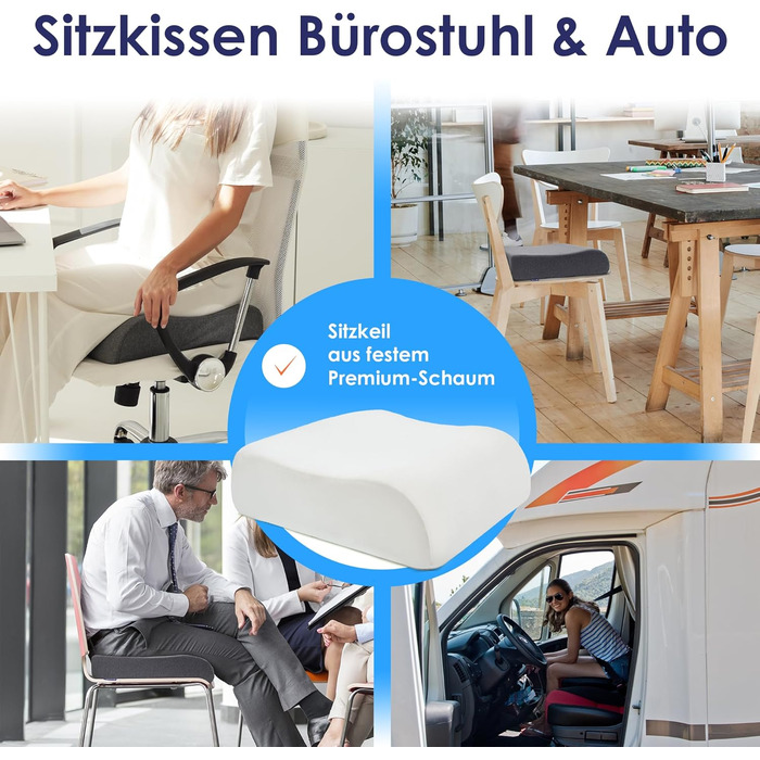 Подушка-підсидник DYNMC Bequeme для дорослих та дітей, ергономічна підставка на стілець та в авто, розроблена з фізіотерапевтами, сіра