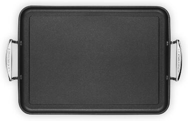 Гриль-пательня LE CREUSET з антипригарним покриттям, 35 см, для всіх типів плит (включно з індукційними), алюміній, сірий/срібний