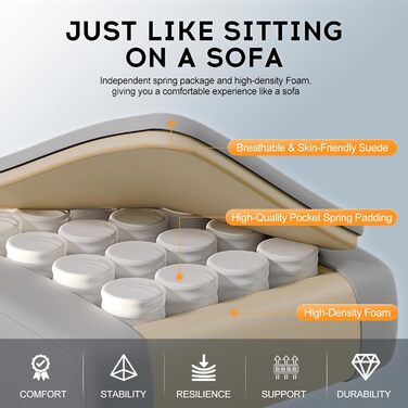 Ігровий крісло Vittanly з пружинними подушками, ергономічний геймерське крісло з підголовником, поперековою подушкою та підставкою для ніг, регульоване по висоті, поворотне ігрове крісло, офісне крісло, 150 кг, сірий