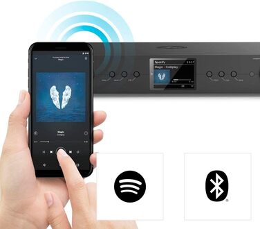 Цифрове радіо Hama DAB HiFi FM-тюнер Bluetooth WLAN Spotify Domopolis Music USB AUX будильник чорний