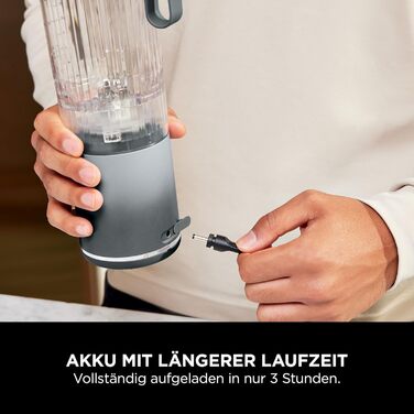 Портативний блендер Ninja Blast Max BC251EULD (сріблястий) – 570 мл, акумуляторний, для смузі та протеїнових коктейлів