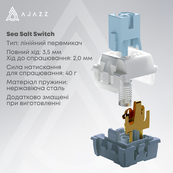 Дротова механічна клавіатура Ajazz AK650 Sea Salt switches Blue White Blue (AK650-SS-BWB)