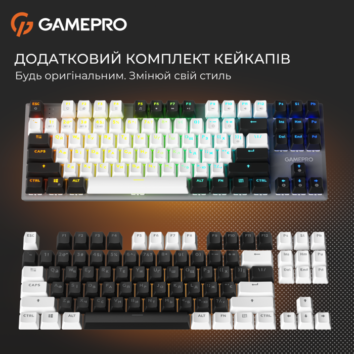 Бездротова механічна клавіатура GamePro Genesis Joker Pro (MK124G) 87% Red switches