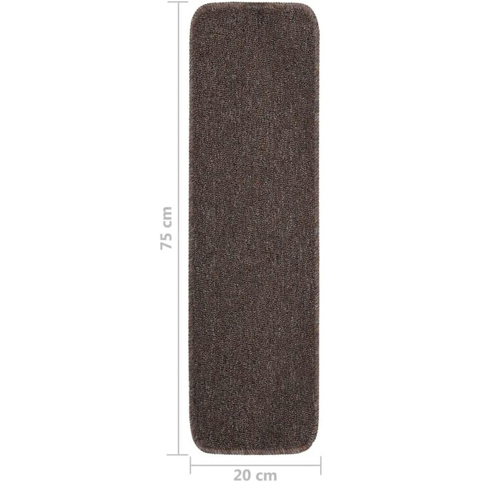 Ступінчастий килимок VidaXL ступінчасті килимки сходові килимки сходовий килимок захист сходів сходовий килимок захист сходів протиковзкий килимок 75x20 см (75x20 см, коричневий), 15 шт.