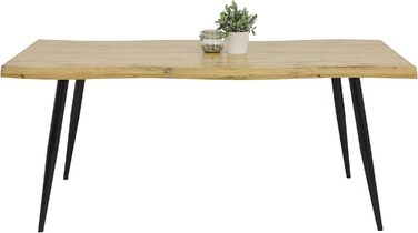 Обідній стіл Hela Gabi з масиву з імітацією деревної текстури, квадратний, 180x100 см, горіх дикий