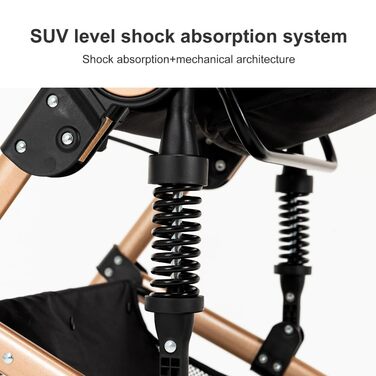 Дитяча коляска 3 в 1 з шасію-книгою та подвійною амортизацією, механізм складання одним кліком для новонароджених та малюків (Сірий)