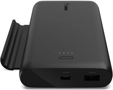 Ігровий повербанк Belkin Boost Charge 10K з підставкою, 2 порти USB-C/USB, швидка зарядка, Чорний