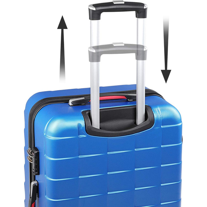 Візок для ручної поклажі Monzana із замком TSA Подвійні коліщатка Телескопічна ручка Розмір ніжок Дорожня валіза Валіза на коліщатках (синій, L)