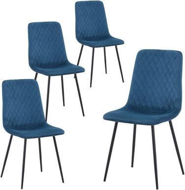 Стілець для обідньої кімнати GOLDFAN (4 шт.) з тканини льон, сірий. Сучасний кухонний, вітальний стілець з металевими ніжками.