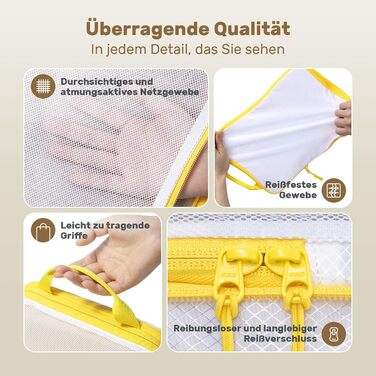 Набір компресійних органайзерів для подорожей та валіз 8 предметів, сумки-пакувальники для одягу в рюкзак, лимонно-жовті