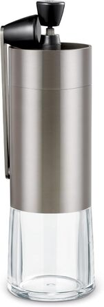 Кавомолка Tchibo ручна, керамічний жорно, регульований помел, срібна