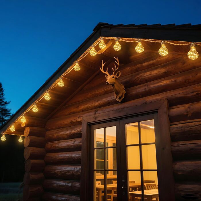 LED гірлянда сонячна для вулиці 10м, 16+1 G40, регульована яскравість, 3 режими, пульт дистанційного керування, вологостійка, тепле біле світло, для саду, балкону, декору вечірок