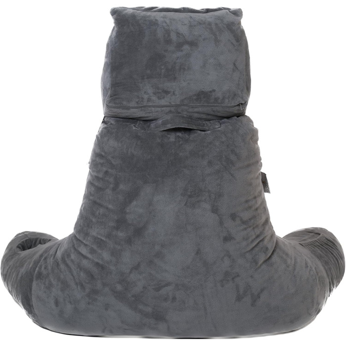 Storrejoy Велике подушко-крісло для читання - спинка для сидіння в ліжку з підлокітниками, знімною подушкою для голови, з піною з пам'яті, тримачем для книги/планшета, кишенями для зберігання та отвором для ручки (Антрацит) Темно-сірий