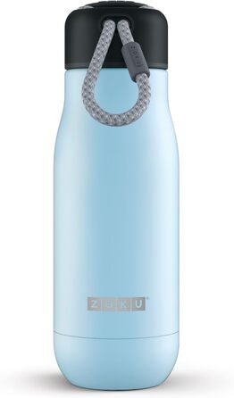 Пляшка для води Zoku 350 мл, нержавіюча сталь, світло-блакитна, 6,7 x 6,7 x 21 см