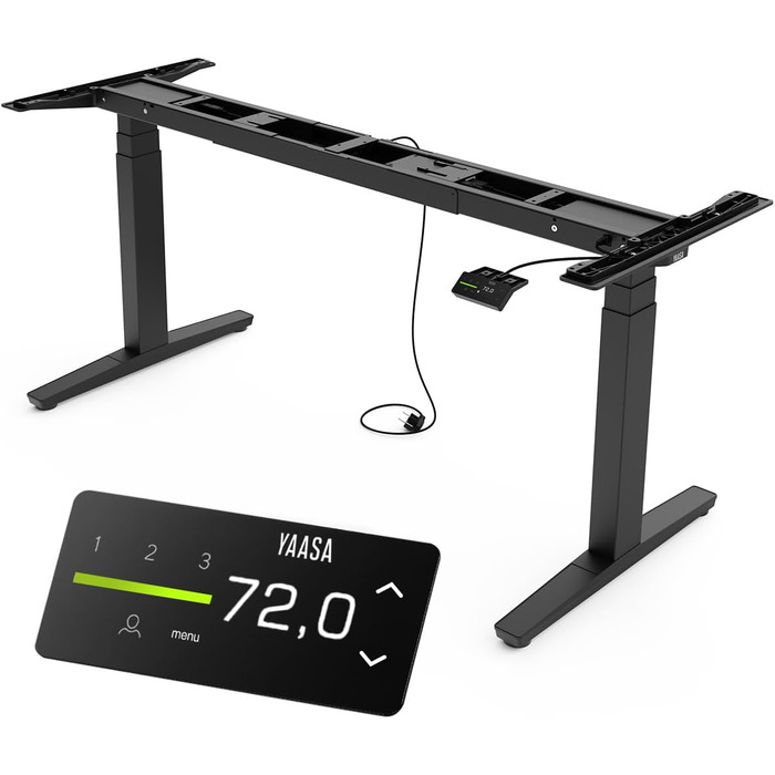 Рамка Yaasa Frame S для столу, регулювання висоти, USB-порт, 2-х рівневий телескопічний механізм, блокування клавішами (білий)