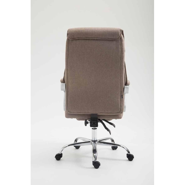Офісне крісло CLP Big Iowa з тканинним покриттям, крісло для керівника з підніжкою, вантажопідйомність до 136 кг, регульована висота, колір: тауп