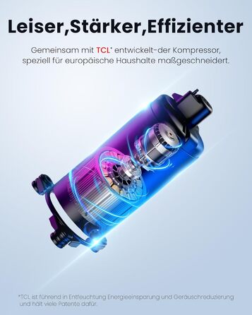 Електричний осушувач повітря Newentor 12L для підвалу та приміщень 25м², тиха робота 35dB, шланг для зливу 1м, фільтр, таймер, 10 років гарантії, 2*12L/день