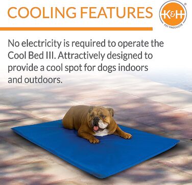 Прохолодне ліжко KH 771770, охолоджуюча підстилка для домашніх тварин, яка зберігає прохолоду вашій собаці в жарку погоду, стандартна упаковка (М, синя, стандартна упаковка)