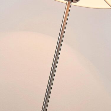 Настільна лампа Lindby з абажуром з тканини, біла. Ідеально для спальні, цоколь E27, 60W.