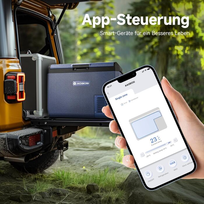 Автомобільний холодильник AAOBOSI 50л: Електричний компресорний кулер IPX4, -20°C/+20°C для авто, вантажівки, кемпінгу, подорожей