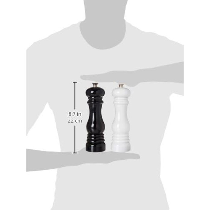 Набір для мелення перцю та солі Le Creuset, ABS-пластик, керамічний млин, чорний/білий, 21 см, 96002100169100 Set Shell Pink