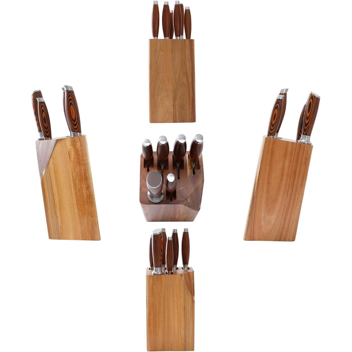 Набір ножів Wildmok 7 шт. з нержавіючої сталі, з ручками з пакавуду, для кухні