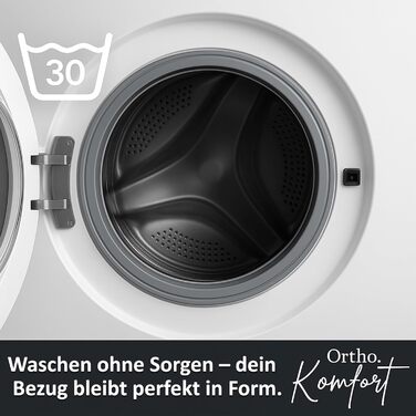 Подушка для шиї з Memory Foam, ергономічна, для всіх типів сну, з чохлом, сертифікат Oeko-TEX®, регулює температуру, (Блакитна, запасний чохол)