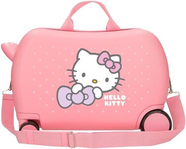 Дитяча валіза Hello Kitty, рожева, ABS, 4 подвійних колеса, практичний салон з гумовими відділеннями