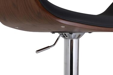 Барний стілець CLP Foley з штучної шкіри, з підлокітниками та спинкою, регульована висота, чорний колір