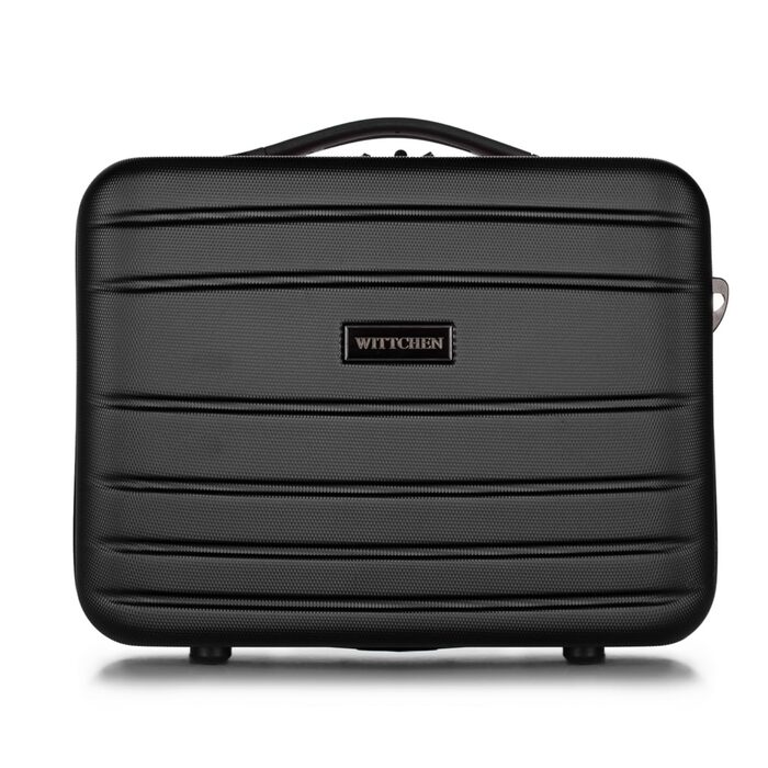 Чемодан для косметики/ручної поклажі WITTCHEN Globe Line | ABS, кодовий замок, 25 x 33 x 16,5 см, чорний | Підходить для Lufthansa, Eurowings, Ryanair, Condor, Discover Airlines