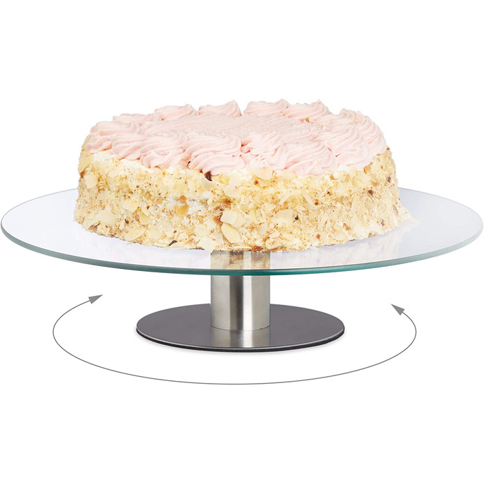 Форма для торта з нержавіючої сталі, Ø 30 x 7/11 см, 2 кришки та Relaxdays, обертається, Ø 30 см, прозора, 652