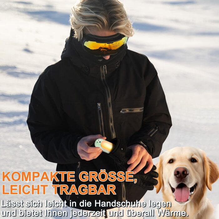 Електричні грілки для рук Lepwings 2 шт, 6000 mAh, багаторазові, 3 режими, до 20 годин тепла, USB-зарядка, для активного відпочинку взимку (чорний, м'ятно-зелений)