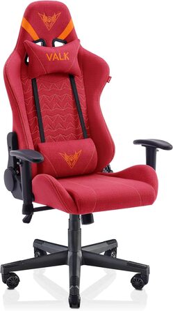 Ігровий крісло VALK Nyx - ергономічне, з регулюванням нахилу 160°, 2D підлокітники, тканинне (фіолетовий, рудий)
