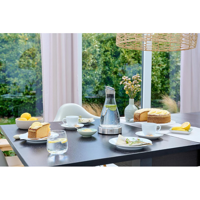 Емса Flow - термоджезва з нержавіючої сталі та скла, 1 л, 14x14x30 см | Зберігає холод до 4 годин | Емса