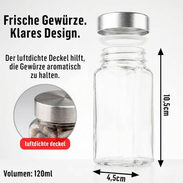 Набір скляних баночок для спецій Deco haus® 36 шт. з етикетками та дозаторами