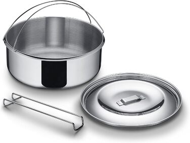 Аксесуари для сковороди-каструлі Lagostina: чаша 7 літрів, метал, срібна, діаметр 22 см