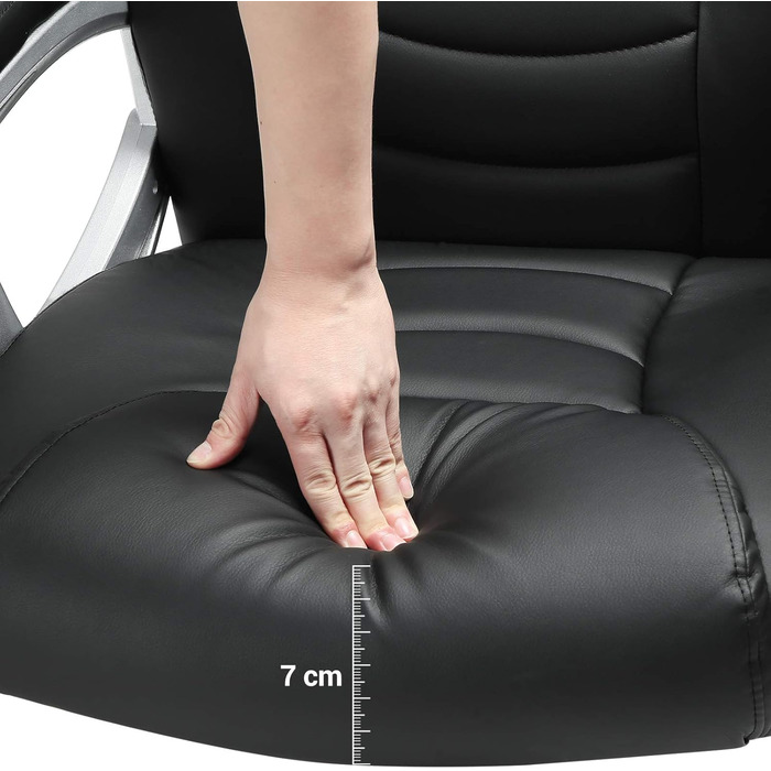 Крісло офісне SONGMICS регульоване по висоті, чорне, OBG21B, 52x53x122 см