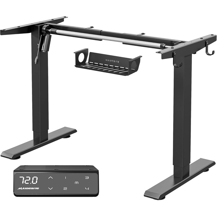 Електричний стіл MAIDeSITe з регулюванням висоти, 2 ніжки, 4 пам'яті, T1 Pro (Чорний)