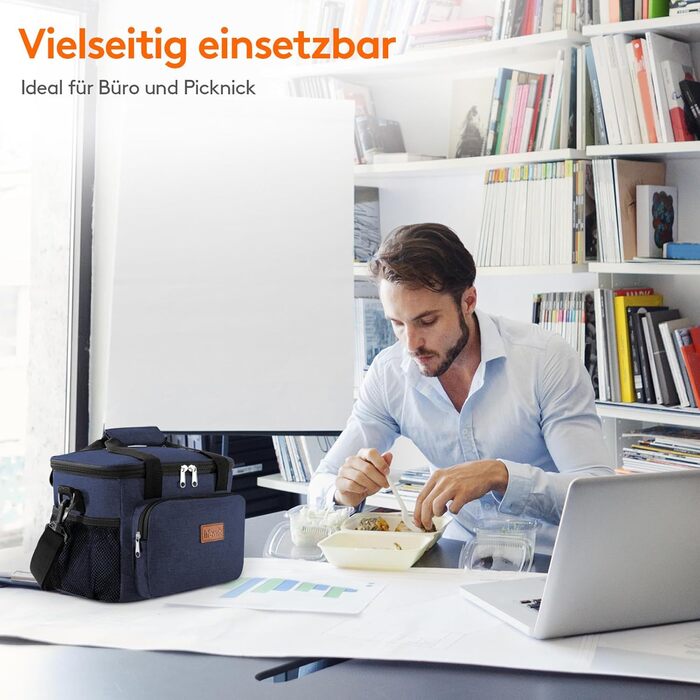 Термосумка-холодильник Lifewit 15л, червоний: сумка для ланчу, пляшок, пляжу, подорожей. Ізольована, водонепроникна, складана