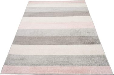 Килими Carpeto, килим для дитячої кімнати для хлопчиків і дівчаток - дитячий килим для ігрової кімнати для підлітків-багато кольорів і розмірів пастельних тонів (80 х 150 см, рожево-сірий)
