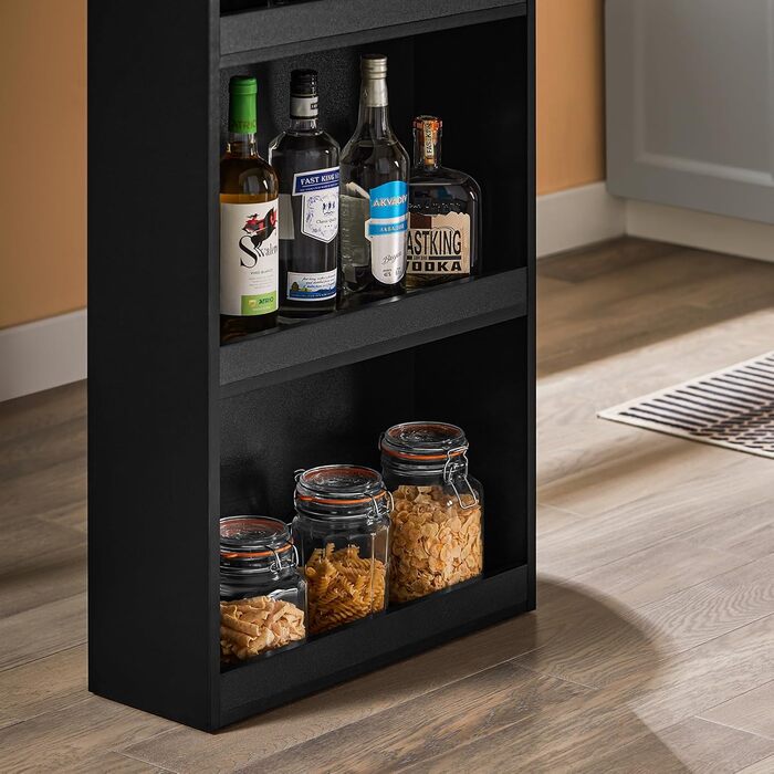 Стільниця-барний стіл SoBuy з 3 полицями, 112x106x57 см, чорний. Підходить для кухні, вітальні, офісу. Модель FWT17-II-SCH