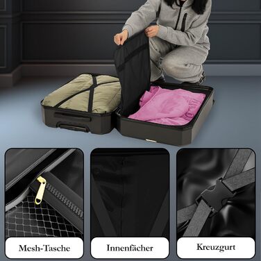 Набір валіз ONAIR 3 шт. (S, M, L) – чорний & золотий. Водовідштовхуюча жорстка оболонка, TSA-замок, тихі колеса, міцний ABS-пластик. Ідеально для подорожей.