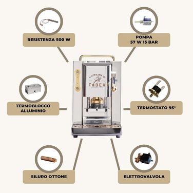 Кавомашина Faber Pro Deluxe з міді та вафельниці з Ese паперу 44 мм (з нержавіючої сталі)