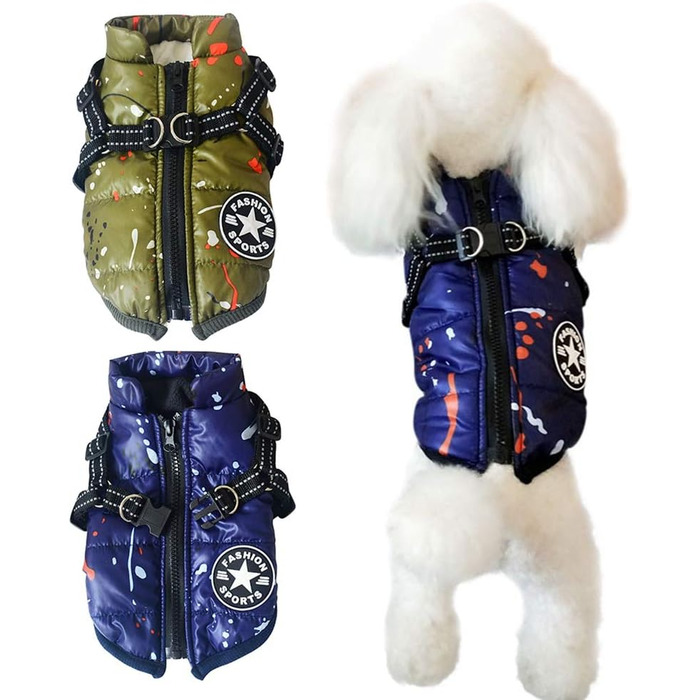 Подвійне пальто для собак, водонепроникне, потовщене, зимова куртка, одяг для домашніх тварин, 5 розмірів, 2 кольори