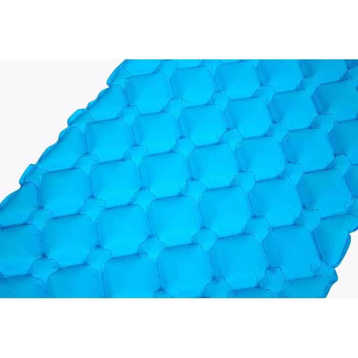 Кемпінговий килимок BESTIF Надувний надувний надувний матрац Відкритий надлегкий водонепроникний 190 x 58 x 5 см Компактний килимок для сну з подушкою (світло-блакитний)