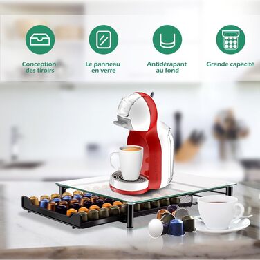 Підставка для капсул Nespresso Masthome, 60 капсул, скло, з серветкою для чищення