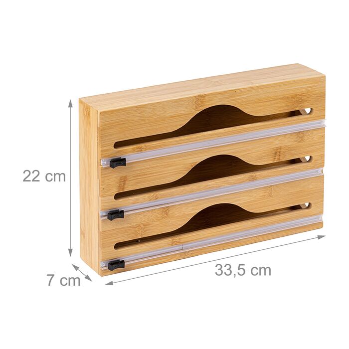 Диспенсер для харчової плівки Relaxdays з бамбука